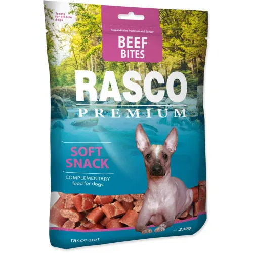 Recompense pentru caini Rasco Soft Bites Vita 230 gr