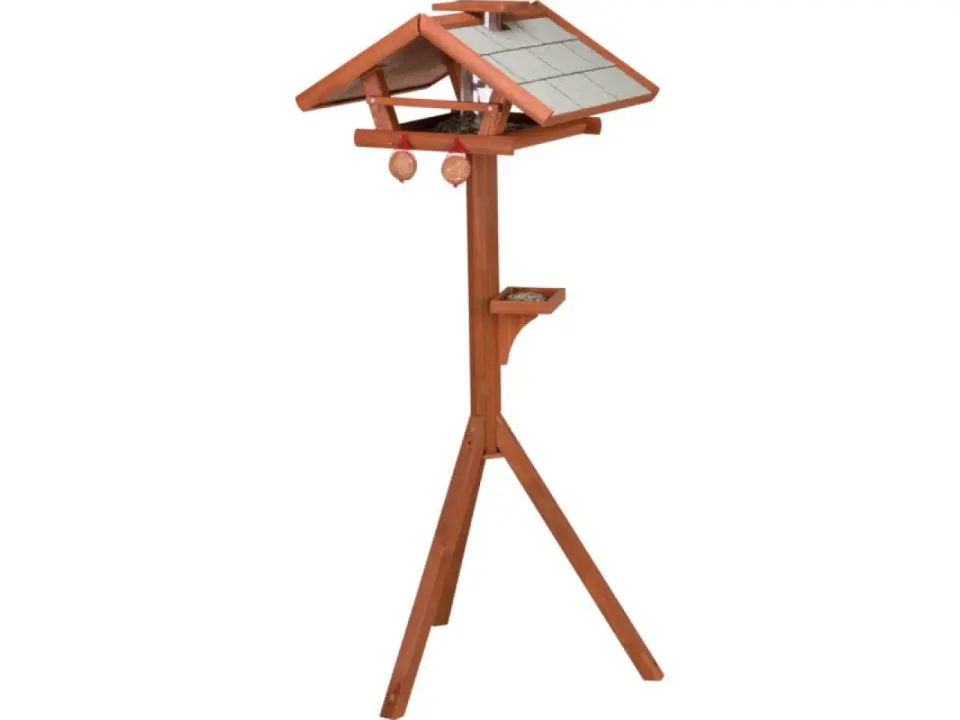 TRIXIE, hranitor exterior cu stativ, pasari, lemn de pin, maro, 55 x 27 x 53 cm