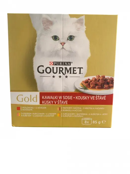 Pachet Gourmet Gold Pate cu vita, somon, pui curcan 8 buc x 85 gr