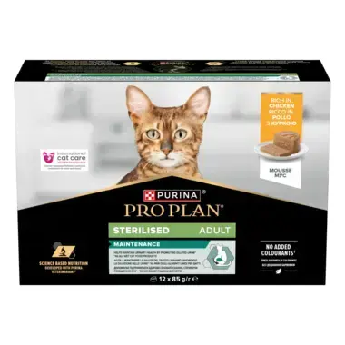 Pachet 12 buc x 85 gr Hrana umeda pentru pisici Pro Plan Adult Sterilised Mousse cu pui
