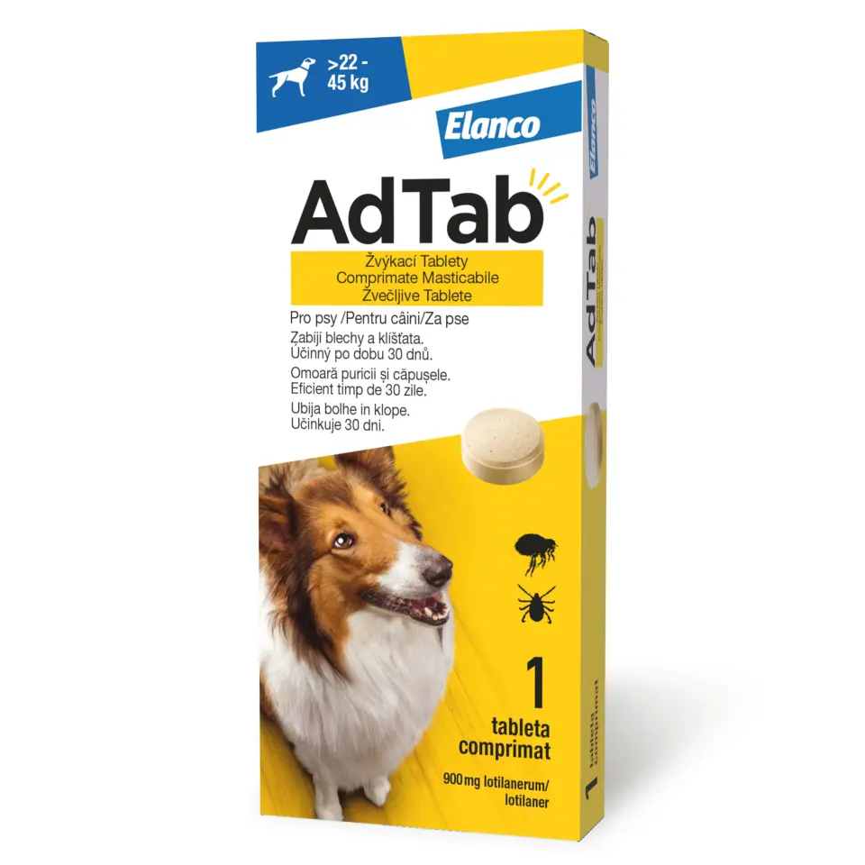 ADTAB, deparazitare externă câini, comprimate masticabile