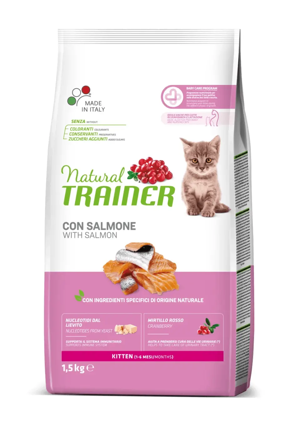 Hrana Uscata Pisicute, Natural Trainer, Kitten, Somon, 1.5 kg