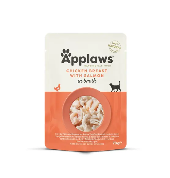 Applaws Chicken Breast with Salmon in Broth, plic, 70 g