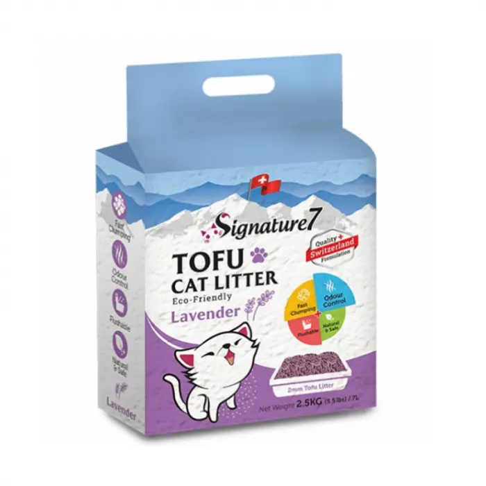 Asternut igienic pentru pisici Signature7 Tofu cu Lavanda 7L
