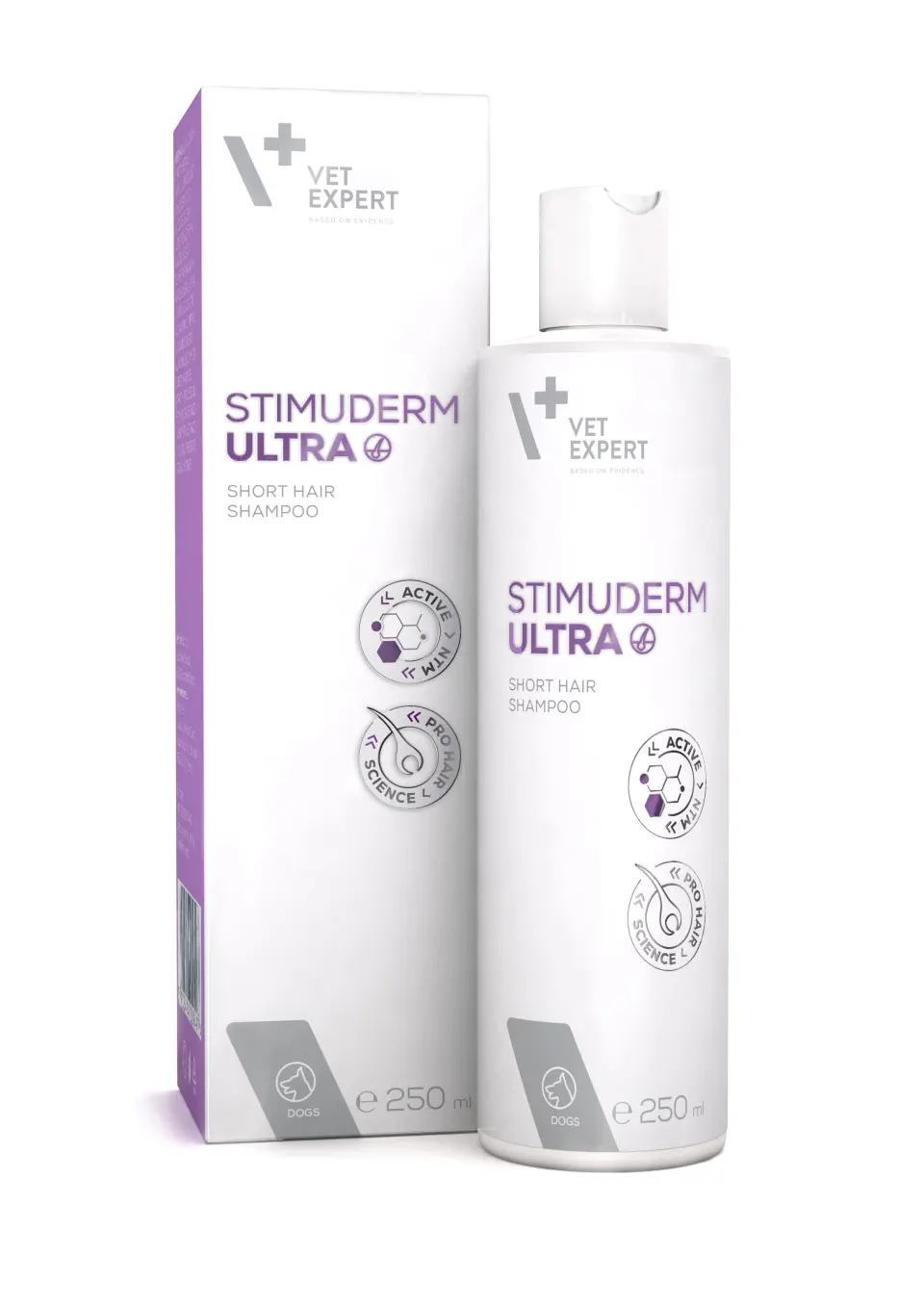 Sampon pentru tratamentul alopeciei la caini cu blana scurta Vet Expert Stimuderm Ultra, 250 ml