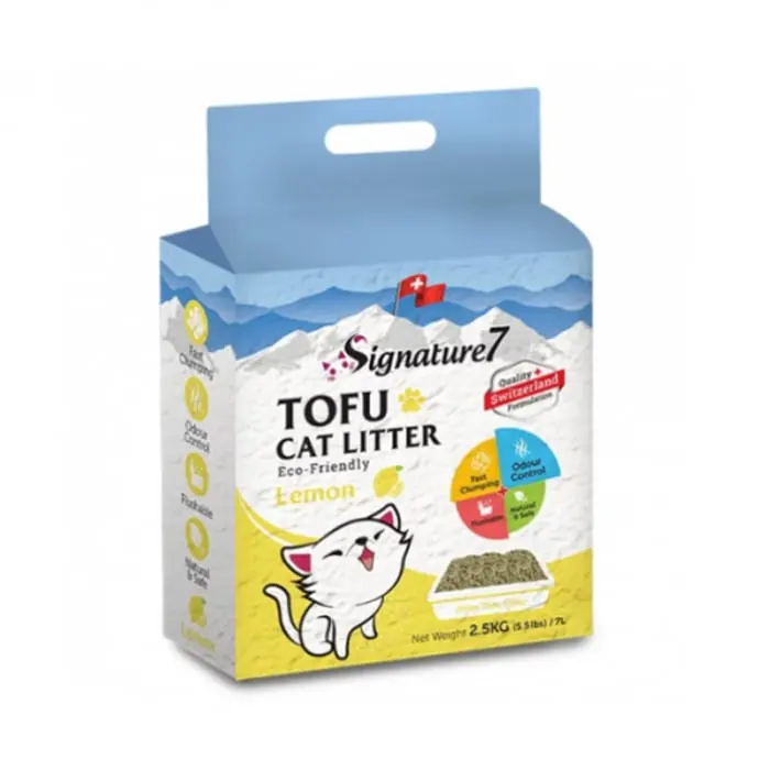 Asternut igienic pentru pisici Signature7 Tofu cu Lamaie 7L