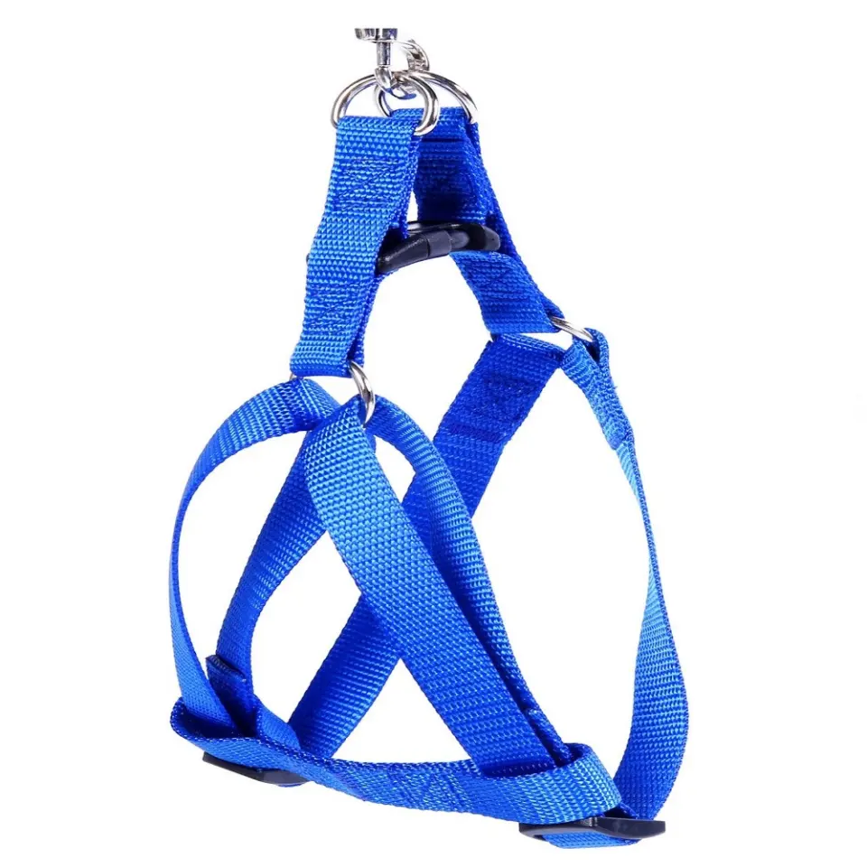 Ham ajustabil, albastru, din chinga textila de calitate superioara, 41-66 cm x 2 cm