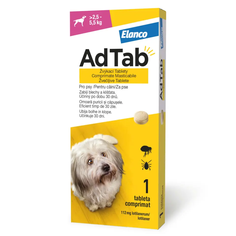 ADTAB, deparazitare externă câini, comprimate masticabile