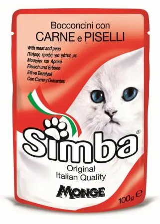 Simba Cat Plic Carne/Mazare 100 g