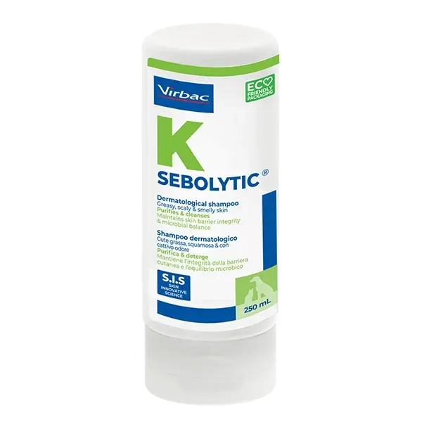 Sampon medicinal pentru caini pisici Sebolytic Virbac 250 ml