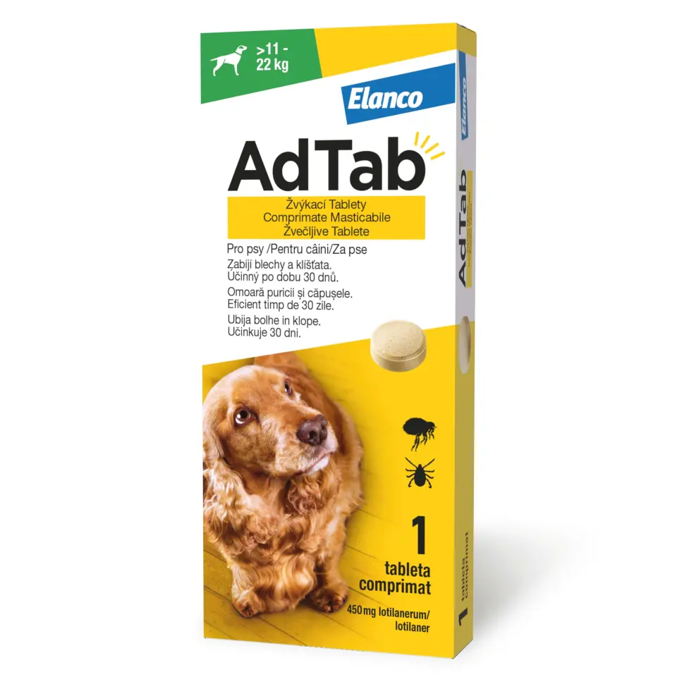 ADTAB, deparazitare externă câini, comprimate masticabile