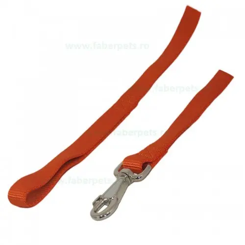 Lesa textila, portocalie, pentru caini de talie mica, lungime 130 cm, latime 10 mm