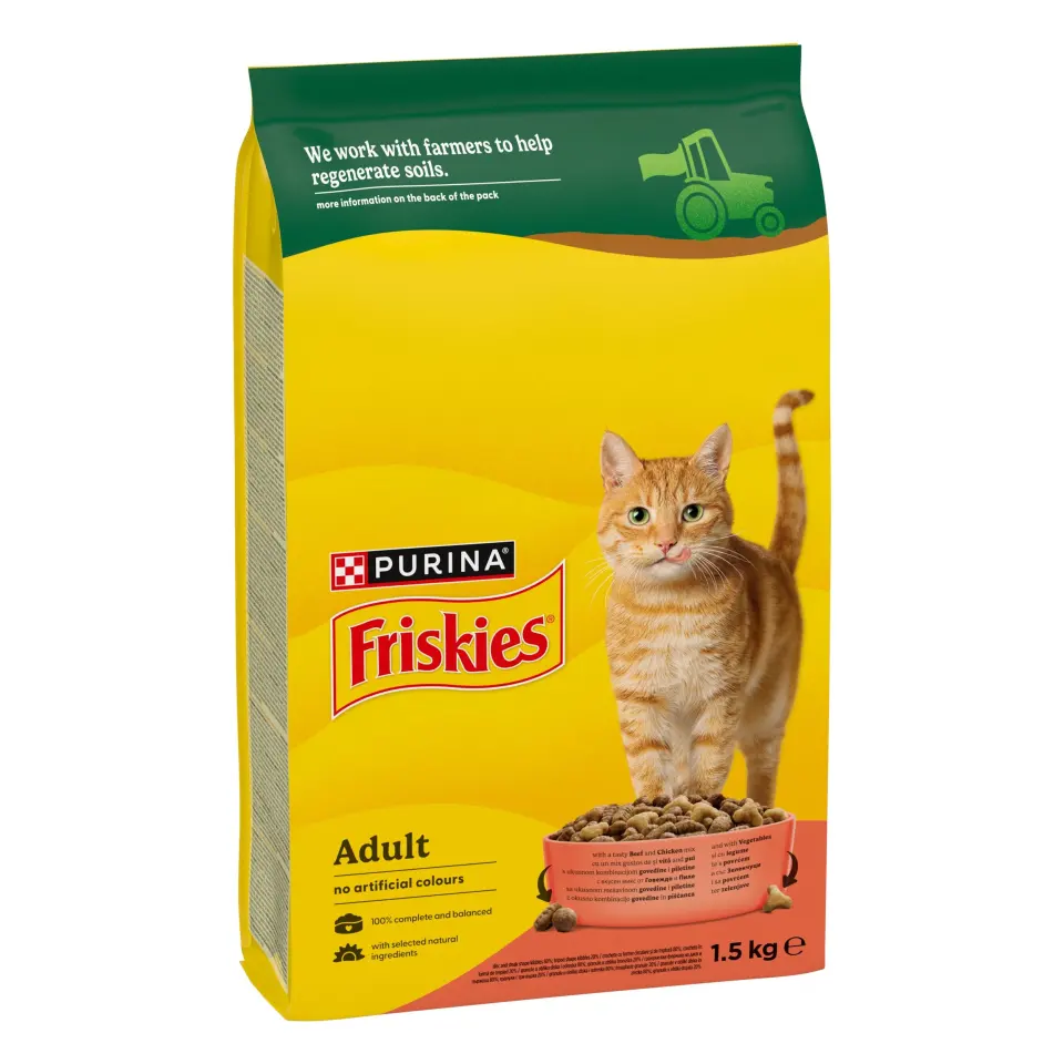 FRISKIES Cat, Adult, Pisica, Vita, Pui si Legume, 1.5 kg