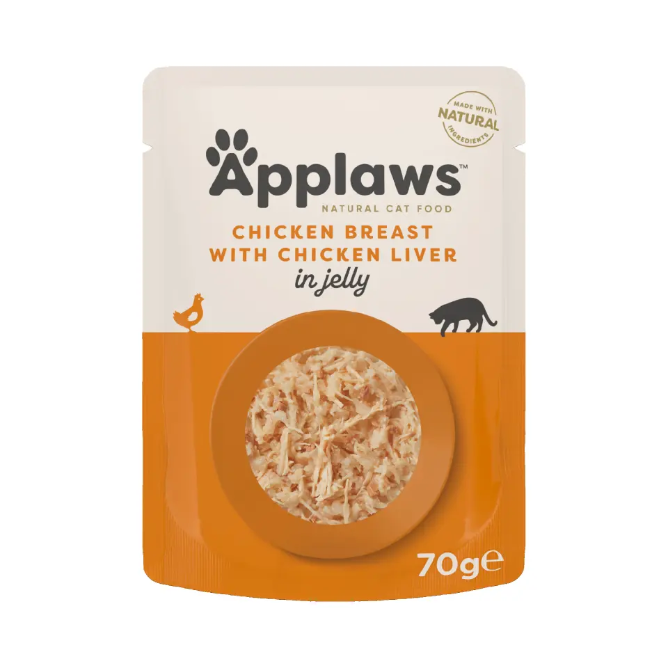 Hrana umeda pisici, Applaws Cat, File Pui si Ficat, in aspic, 70 g