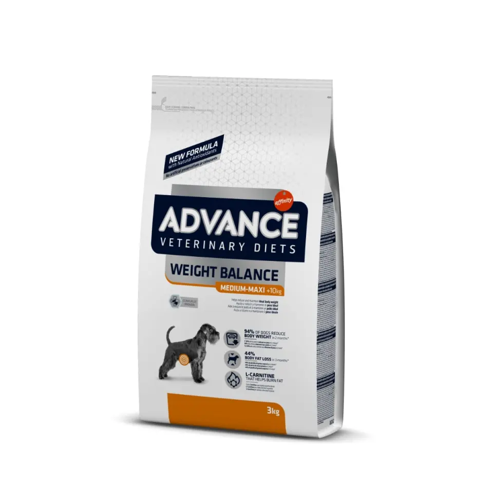 ADVANCE Veterinary Diets Weight Balance Medium/Maxi, M-XL, dietă veterinară câini, hrană uscată, obezitate