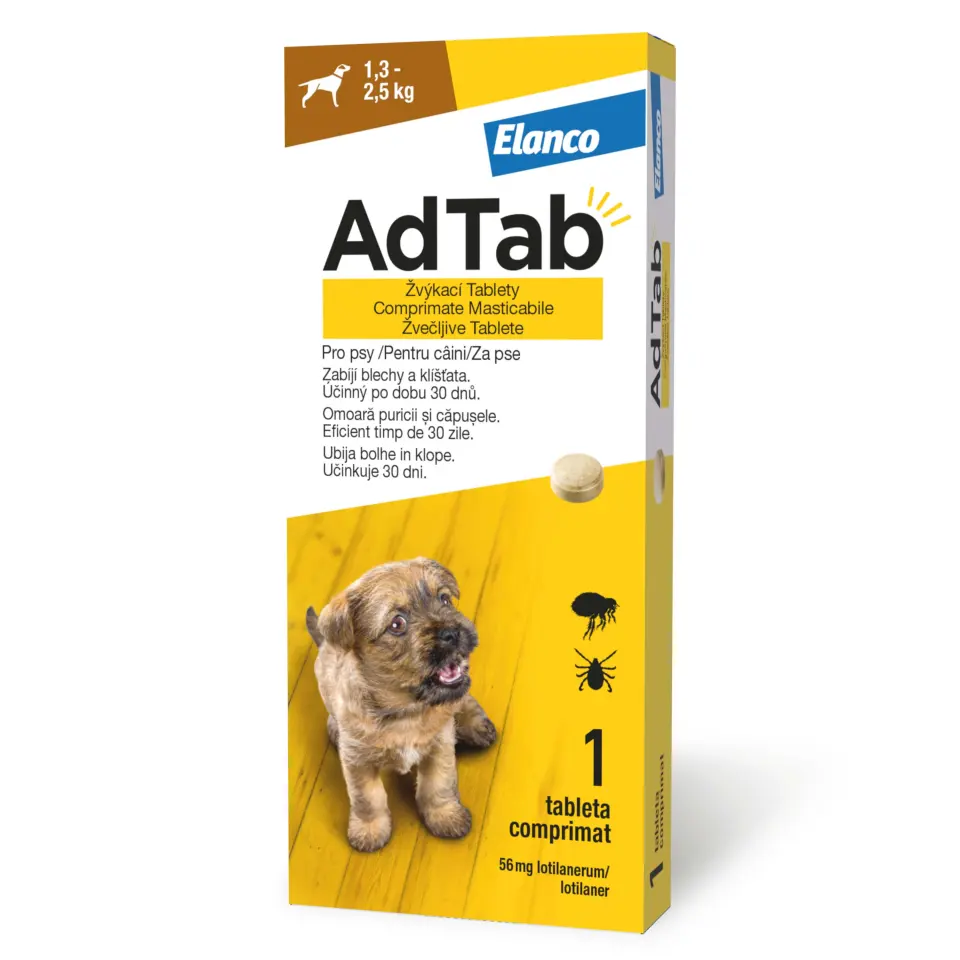 ADTAB, deparazitare externă câini, comprimate masticabile