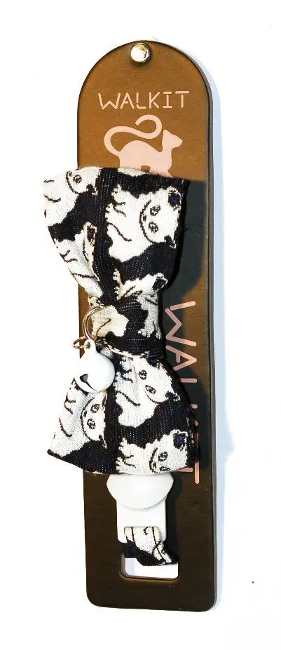 Walkit Zgarda Pisica Canvas 1.0 X 20-30 cm Negru