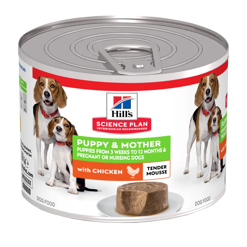 Hrana umeda caini, Hill's Science Plan Canine Puppy & Mother Tender Mousse Chicken, 200 g