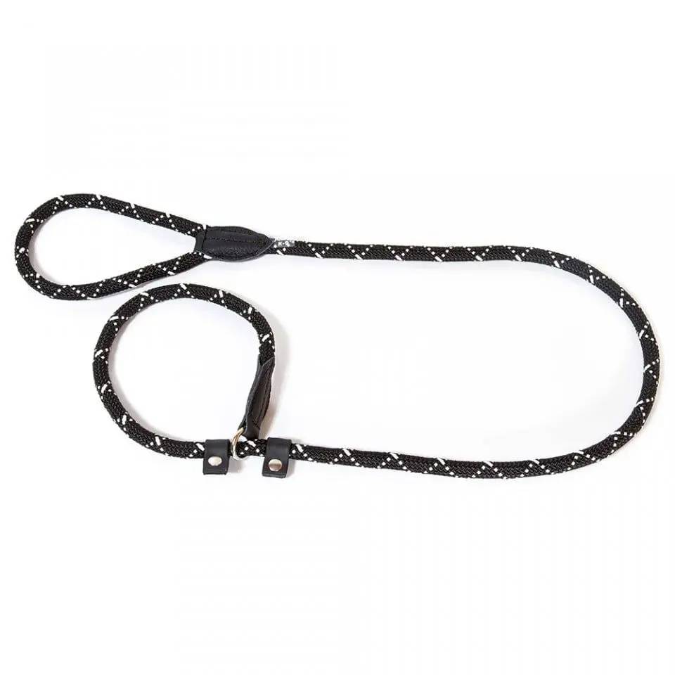 Lesa cordelina cu opritor dresaj, K9 2020R-IDC, 12 mm x 2 m, neagra/ fluorescenta