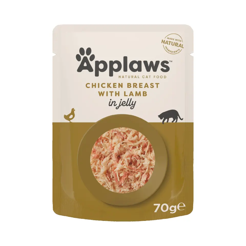 Hrana umeda pisici, Applaws Cat, File Pui si Miel, in aspic, 70 g