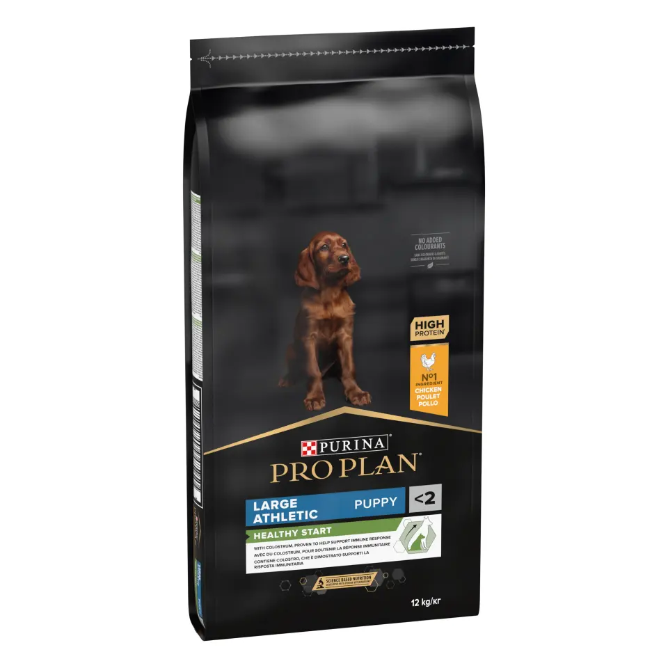 PURINA PRO PLAN PUPPY Healthy Start, Talie Mare Atletică, Pui, 12 kg