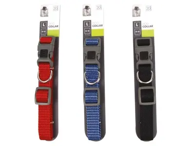 Zgarda caini Sportline M-Pets, neagra, ajustabila, 35.5 cm x 2 cm x 51 cm