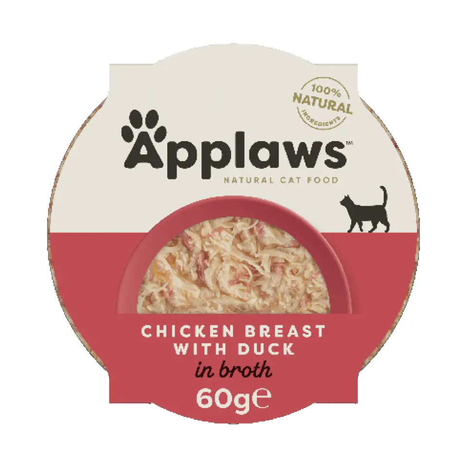 Hrana umeda pisici, Applaws Cat, Pui si Rata, bol, 60 g