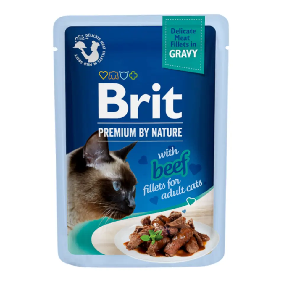 BRIT Premium by Nature Delicate File, Vită, plic hrană umedă pisici, (în sos), 85g