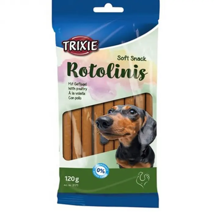 Recompense pentru caini Rotolinis cu pui 12 buc 120 gr