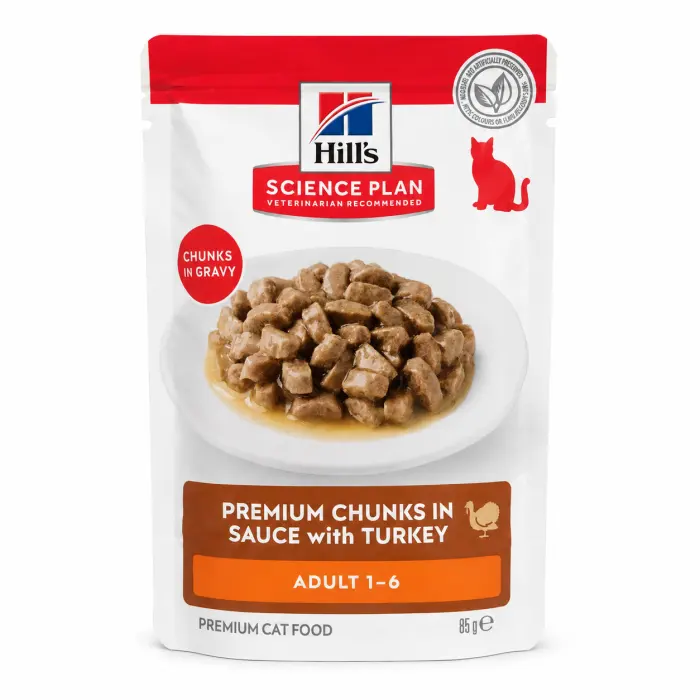 Hrana umeda pentru pisici Hill s Adult cu curcan 85 gr