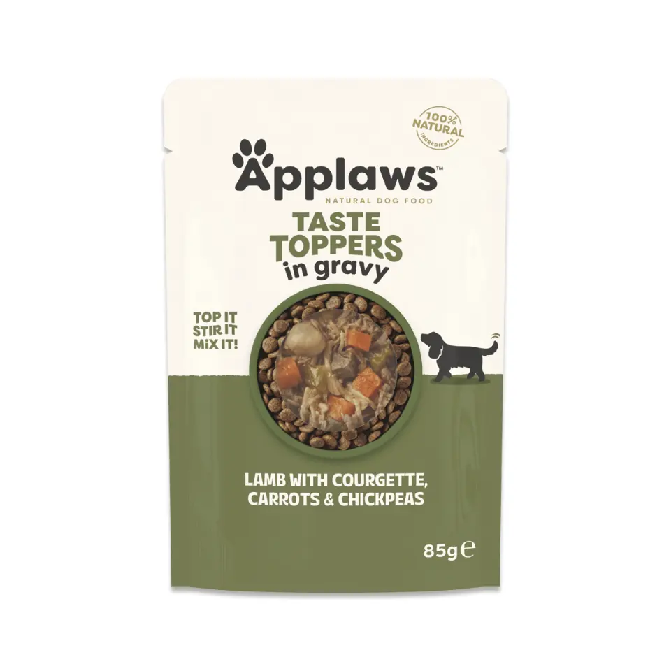 Hrana umeda caini, Applaws Dog Taste Toppers, Miel si Legume, in sos, 85 g