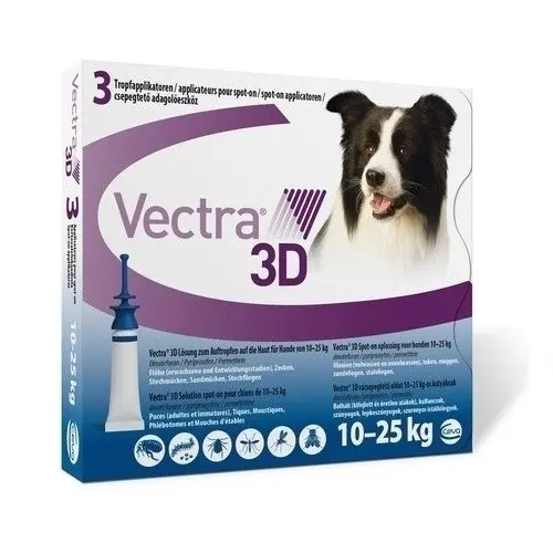 Vectra 3D Caine 10-25 kg, 3 pipete