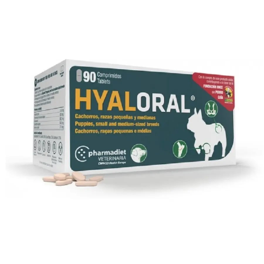 Supliment articular pentru caini Hyaloral Pharmadiet 90 tab cutie