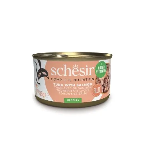 Hrana umeda pisici, Schesir, Ton si Somon in Jeleu, 85 g