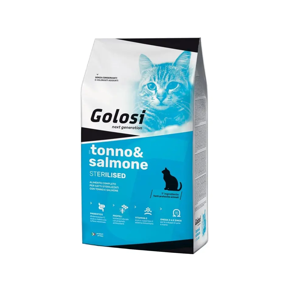 Hrana uscata premium pisici, Golosi Ton & Somon Sterilised, 20 kg