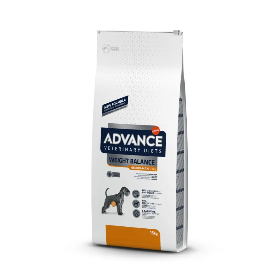 ADVANCE Veterinary Diets Weight Balance Medium/Maxi, M-XL, dietă veterinară câini, hrană uscată, obezitate