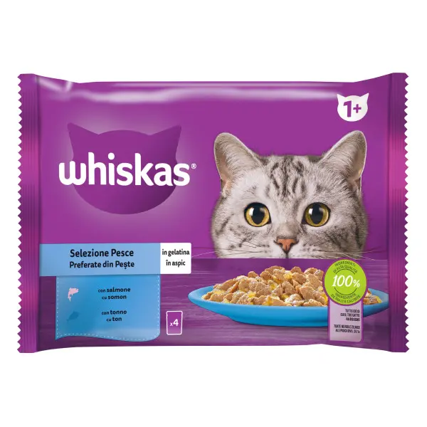 Whiskas Plic Selectii Somon/Ton 4x85 G