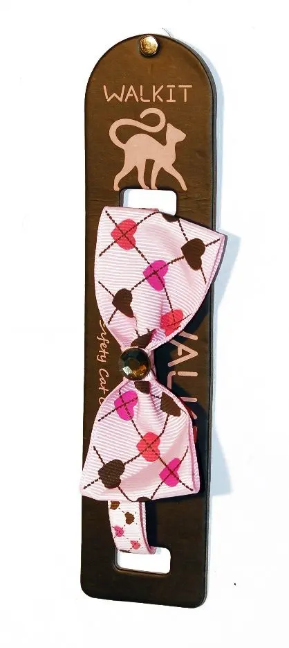 Walkit Zgarda Pisica Bow Tie 1.0 X 32 cm Roz