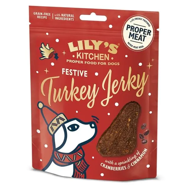 Lily's Kitchen Festive Turkey Jerky for Dogs, 70 g