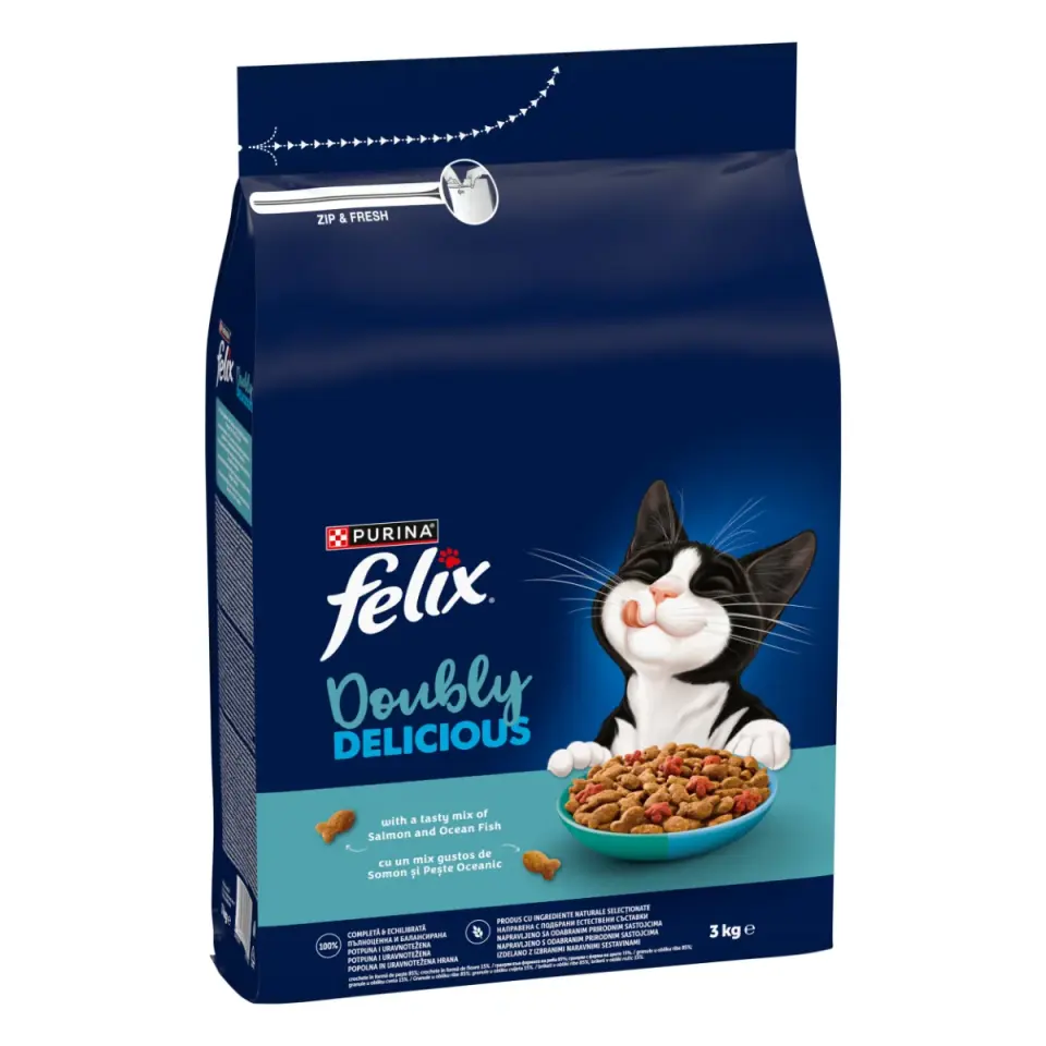Hrana uscata pentru pisici Felix Douby Delicious cu peste 3 kg