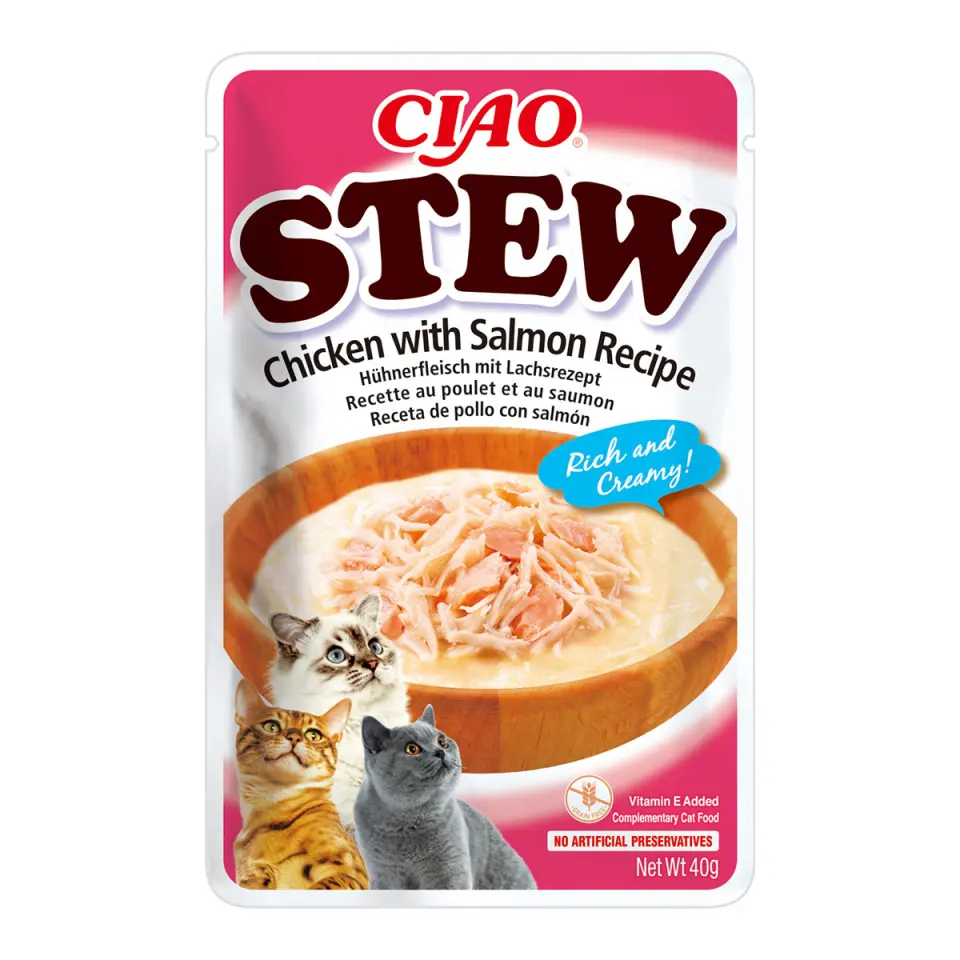 Ciao Stew pentru Pisici cu Pui si Somon