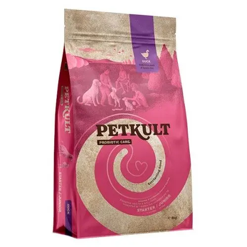 Hrana Uscata Caini, Petkult Dog Probiotics Starter and Junior Formula Duck & Rice, 8 kg