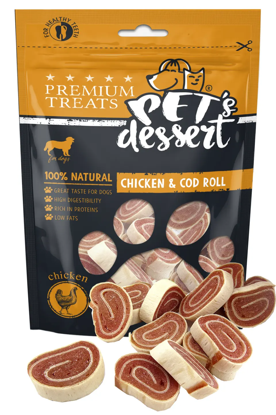 Pet s Desert Dog ChickenCod Roll 80g LSC-37