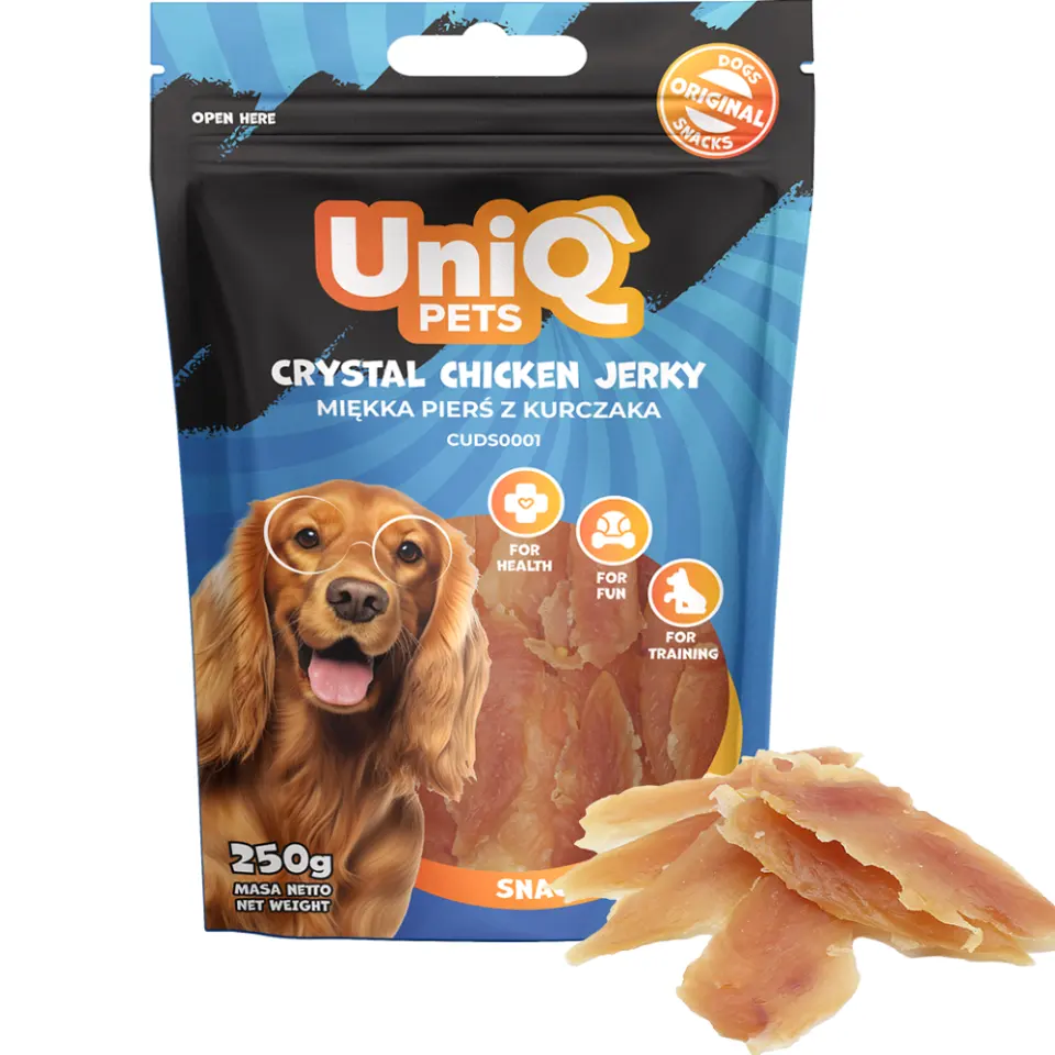 Fasii pui crystal jerky Uniq 250 g
