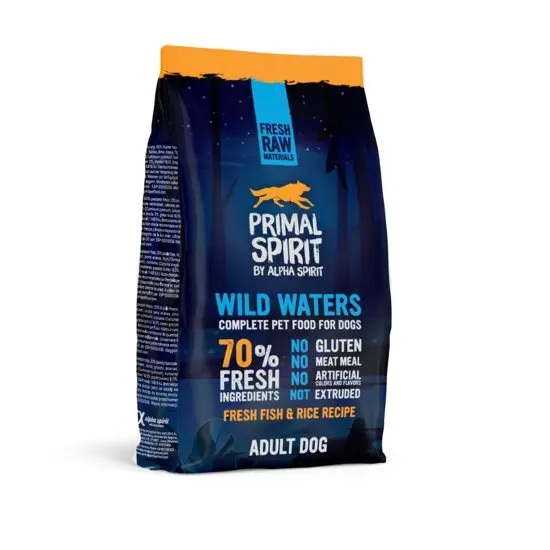 Hrană uscată Premium pentru câine Primal Spirit, Wild Waters, cu pește și pui, Pachet 2 X 1 kg
