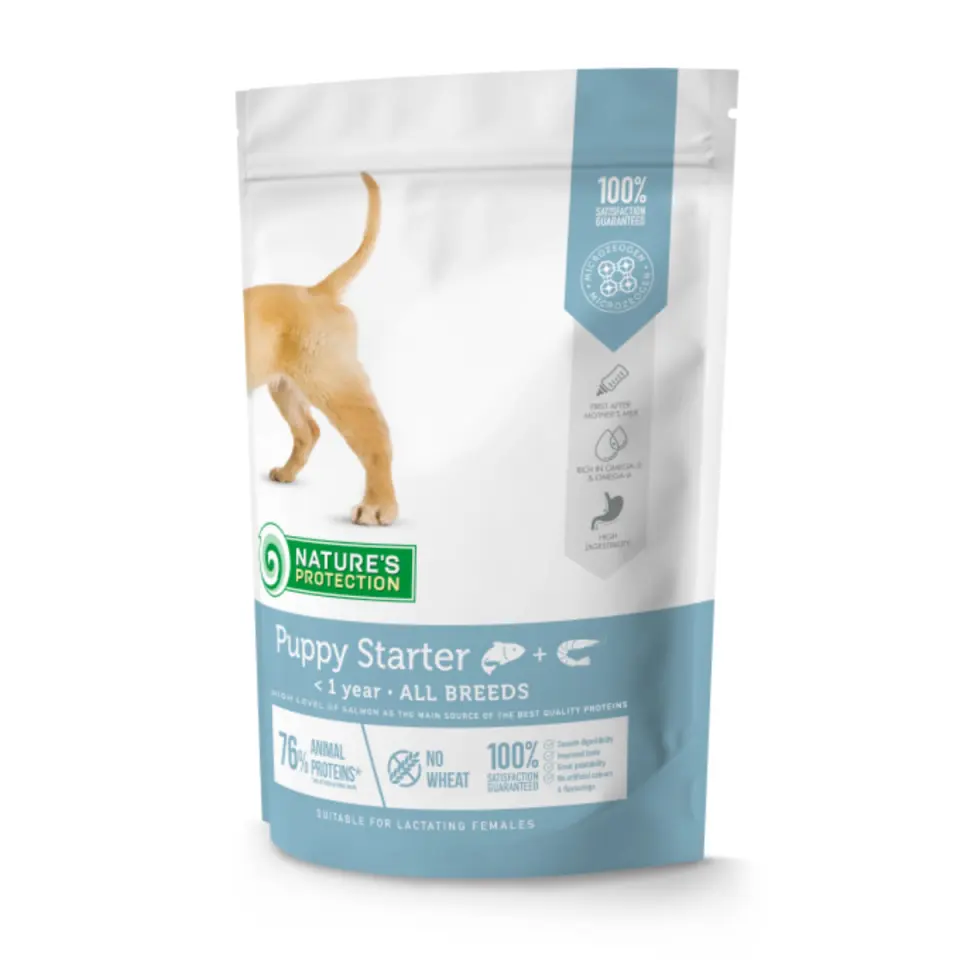 NATURES PROTECTION Puppy Starter, XS-XL, Somon și Krill, hrană uscată câini junior
