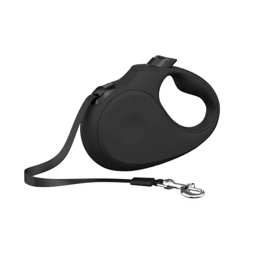 Lesa retractabila pentru caini, neagra,, lungime 5 m
