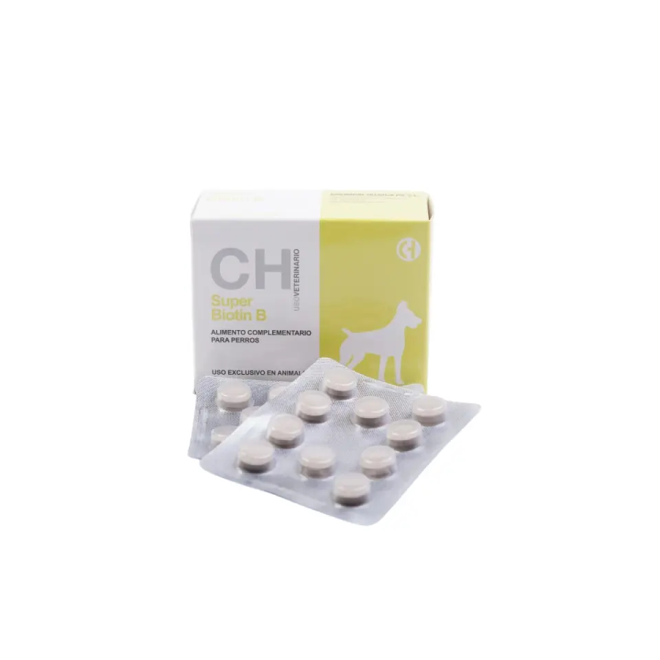 Supliment pentru sanatatea pielii si reducerea caderii parului la caini Super Biotin B, 60 comprimate