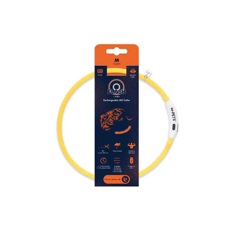 10855699 FLASH LED rechargeable collar M Orange