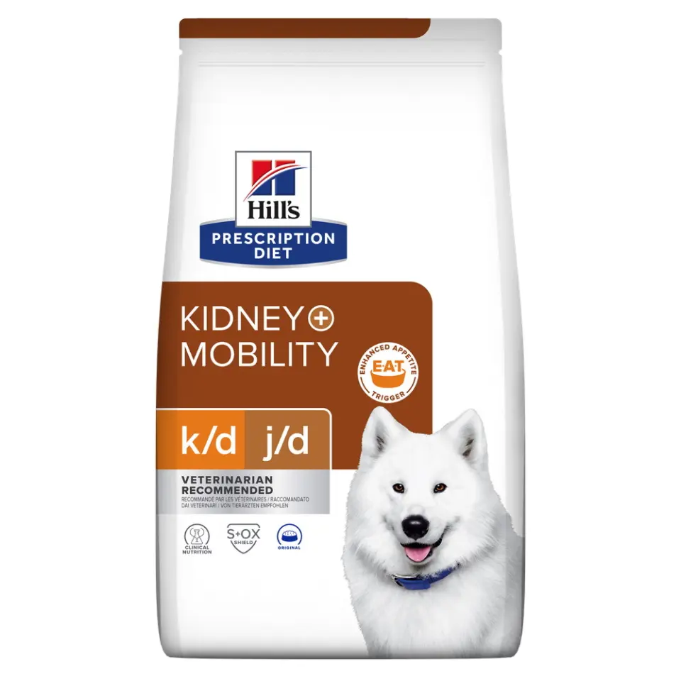 Hrana pentru sănătatea rinichilor și articulațiilor câinelui Hill's Prescription Diet Kidney + Mobility, 4 kg